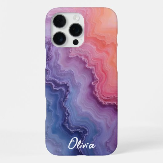日の出の色でテクスチャをアゲート iPhoneケース (裏面)