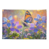 日の出の花に咲く小さな蝶 枕カバー (裏面)