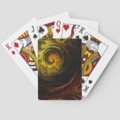 日の出の花の赤い抽象美術 トランプ (裏面)