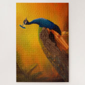 日の出の芸術絵画に孔雀 ジグソーパズル (縦)