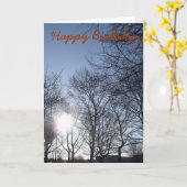 日の出の誕生日カード カード (黄色い花)