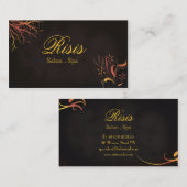 日の出の赤い黄橙色の名刺のサロンのスパ 名刺 (正面/裏面)