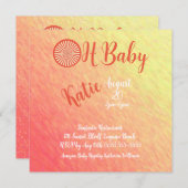 日の出の輝く赤ちゃんシャワー男女兼用- 招待状 (正面/裏面)