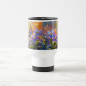 日の出の野の花と小さな蝶 トラベルマグ (中央)