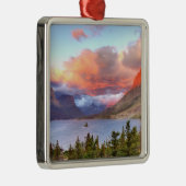 日の出の野生のガチョウの島 メタルオーナメント (右)