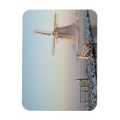 日の出の長方形の磁石で雪の風車 マグネット (縦)