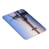 日の出の長方形の間の冬の風車 マグネット (右側)