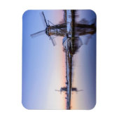 日の出の長方形の間の冬の風車 マグネット (縦)