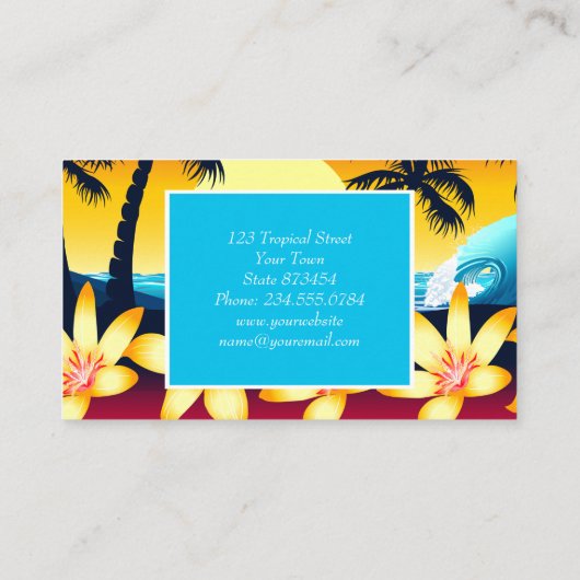 日の出の青い波 名刺 (裏面)