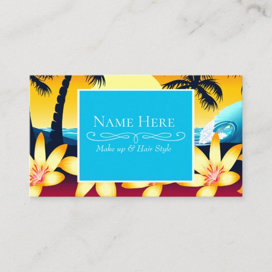 日の出の青い波 名刺 (正面)