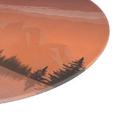 日の出の風景と湖とデール–51207 カッティングボード (角)