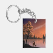 日の出の風景と湖とデール–51207 キーホルダー (正面左)