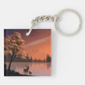 日の出の風景と湖とデール–51207 キーホルダー (裏面)