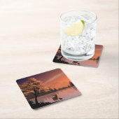 日の出の風景と湖とデール–51207 スクエアペーパーコースター (インサイチュ)