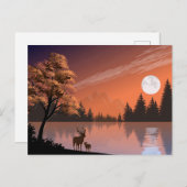 日の出の風景と湖とデール–51207 案内ポストカード (正面/裏面)