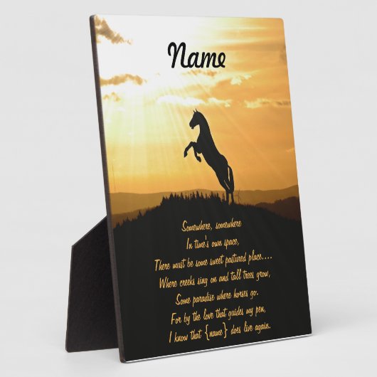 『日の出の馬のシルエット』 フォトプラーク (側面)