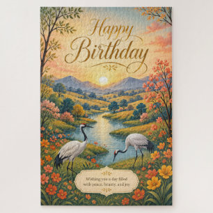 日の出の鶴の牧場 誕生日 セレニティ ジグソーパズル