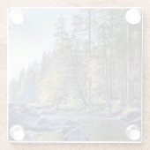 日の出のMercedの川|ヨセミテ国立公園 ガラスコースター (裏面)