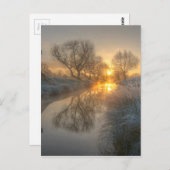 日の出は早朝の霧を燃焼させます ポストカード (正面/裏面)