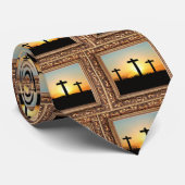 日の出または日没の十字 ネクタイ (ロール)