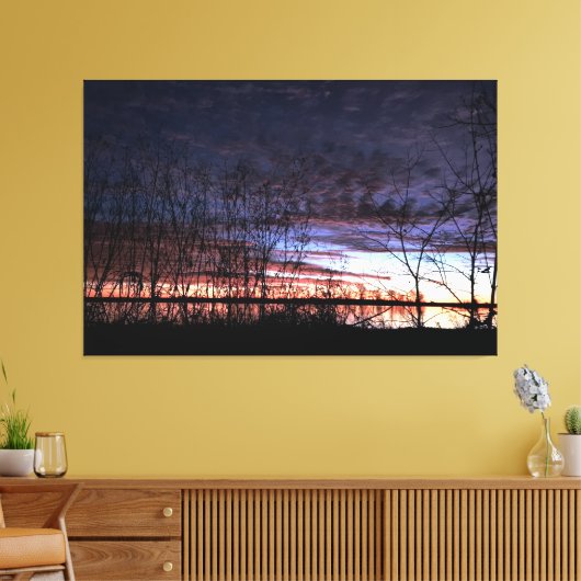 日の出を目撃するアヒルのハンター キャンバスプリント (インサイチュ (リビング))