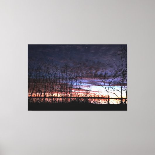 日の出を目撃するアヒルのハンター キャンバスプリント (正面)