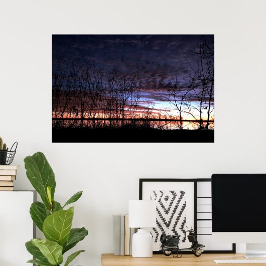 日の出を目撃するアヒルのハンター ポスター (ホームオフィス)