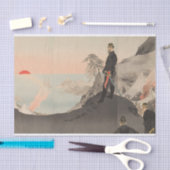 日の出を眺める士官と軍人 薄葉紙 (クラフト)