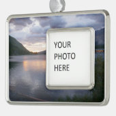 日の出アットスワイフトカレント湖I シルバープレートフレームオーナメント (左)