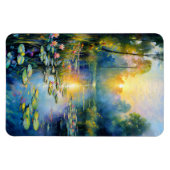 日の出インスパイア印象派のモネユリ池 マグネット (横)