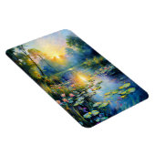 日の出インスパイア印象派のモネユリ池 マグネット (右側)