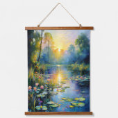 日の出インスパイア印象派のモネユリ池 吊り下げ型タペストリー (正面)