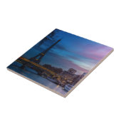 日の出エッフェルタワー – パリ、フランス、ヨーロッパ タイル (側面)