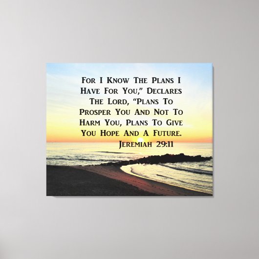 日の出エレミヤ29:11聖書の詩 キャンバスプリント (正面)