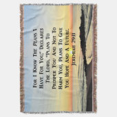 日の出エレミヤ29:11聖書の詩 スローブランケット (正面縦)