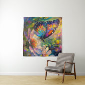 日の出カラフルで蝶と野花 タペストリー (インサイチュ(横))