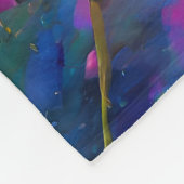 日の出カラフルで蝶と野花 フリースブランケット (角)