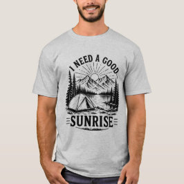 日の出キャンプ山の冒険ギフトヴィンテージ Tシャツ