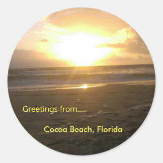 日の出クラシックの丸いステッカー、光沢 ラウンドシール