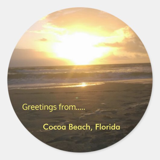 日の出クラシックの丸いステッカー、光沢 ラウンドシール (正面)