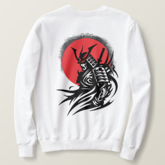 日の出グラフィックTシャツのサムライ武士 スウェットシャツ