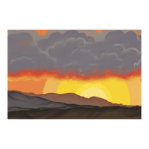 日の出ニューメキシコの首都の山々