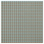 日の出パターンの象の家族 ファブリック (見本)