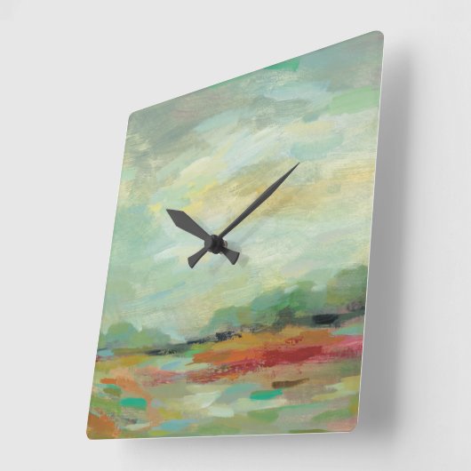 日の出分野の抽象芸術のプリント|シルビアVassileva スクエア壁時計 (傾斜)