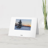 日の出及び雪のクリスマスカード シーズンカード (裏面)