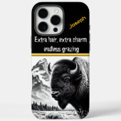 日の出威厳のあるで山の近くのバッファローの放牧 Case-Mate iPhoneケース (裏面)