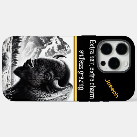 日の出威厳のあるで山の近くのバッファローの放牧 Case-Mate iPhoneケース (裏面 (横))