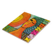 日の出抽象芸術ポートレートの女性 タイル (側面)