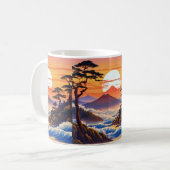 日の出日本のの夕日の風景 コーヒーマグカップ (正面左)