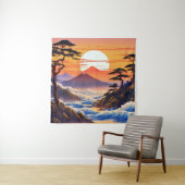 日の出日本のの夕日の風景 タペストリー (インサイチュ)